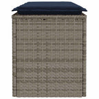 Gartenbank mit Kissen Grau 110x40x44 cm Poly Rattan
