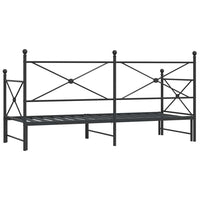 Tagesbett Ausziehbar ohne Matratze Schwarz 75x190 cm Stahl