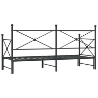 Tagesbett Ausziehbar ohne Matratze Schwarz 90x190 cm Stahl