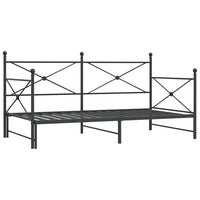 Tagesbett Ausziehbar ohne Matratze Schwarz 100x190 cm Stahl