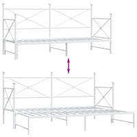 Tagesbett Ausziehbar ohne Matratze Weiß 80x200 cm Stahl