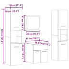 4-tlg. Badmöbel-Set Betongrau Holzwerkstoff