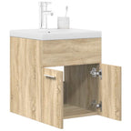 Waschbeckenunterschrank Einbaubecken Wasserhahn Sonoma-Eiche