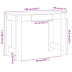 Schreibtisch Schwarz 100x45x75 cm Holzwerkstoff