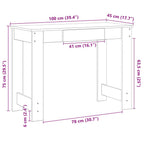 Schreibtisch Altholz-Optik 100x45x75 cm Holzwerkstoff