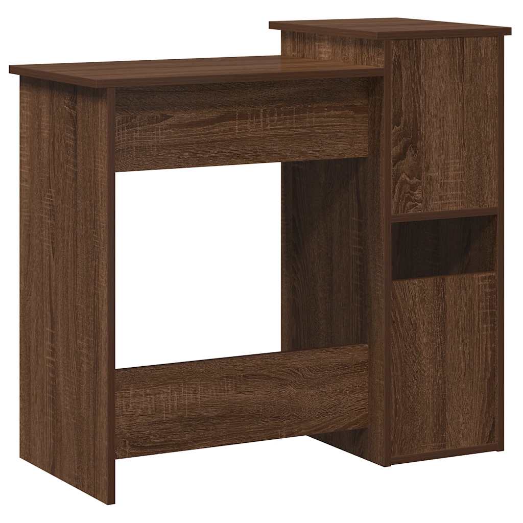 Schreibtisch mit Regal Braun Eichen-Optik 84x40x78 cm