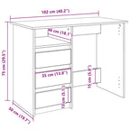 Schreibtisch Altholz-Optik 102x50x75 cm Holzwerkstoff