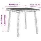 Garten-Couchtisch Rechteckig Braun 40x40x37 cm Poly Rattan