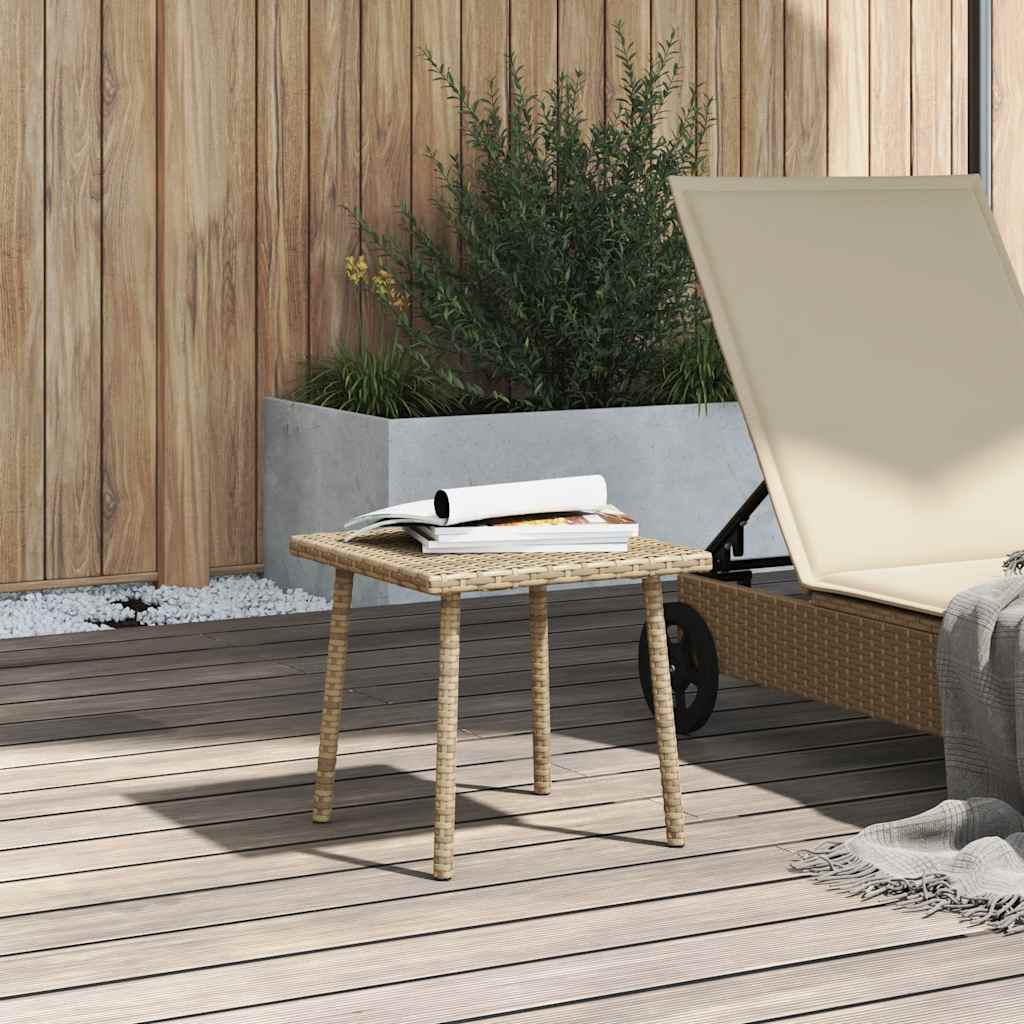 Garten-Couchtisch Rechteckig Beige 40x40x37 cm Poly Rattan