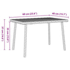 Garten-Couchtisch Rechteckig Braun 60x40x37 cm Poly Rattan
