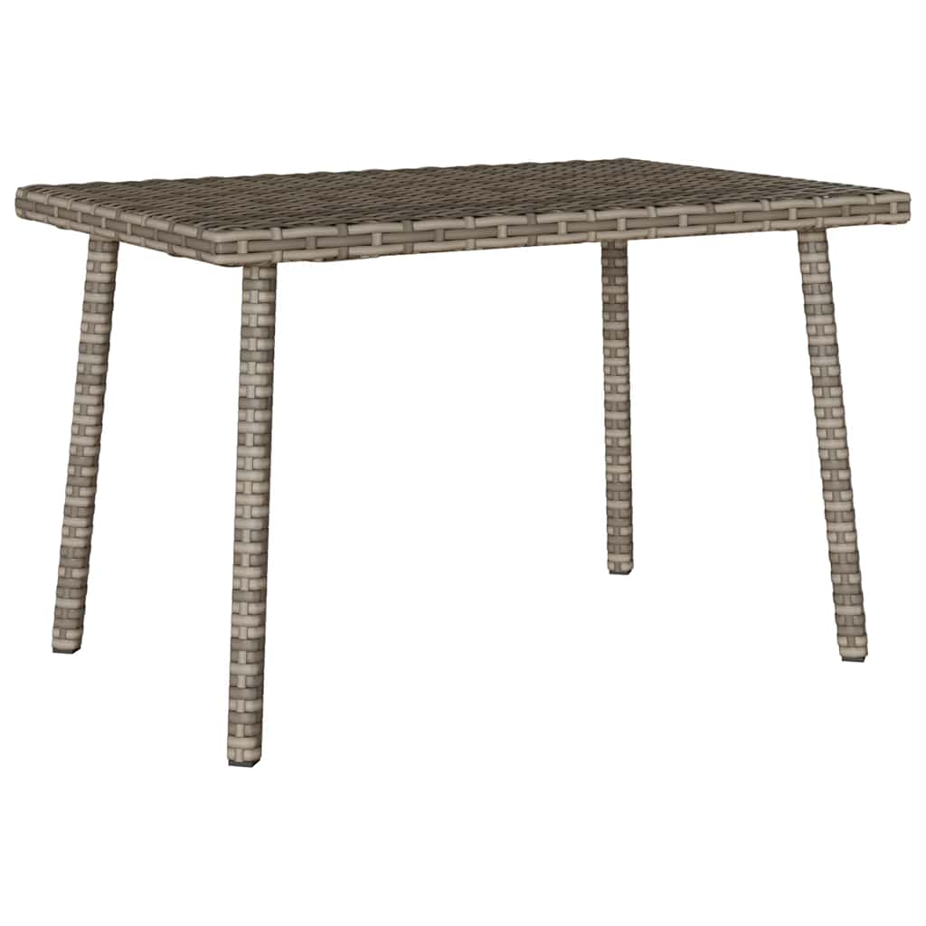 Garten-Couchtisch Rechteckig Grau 60x40x37 cm Poly Rattan