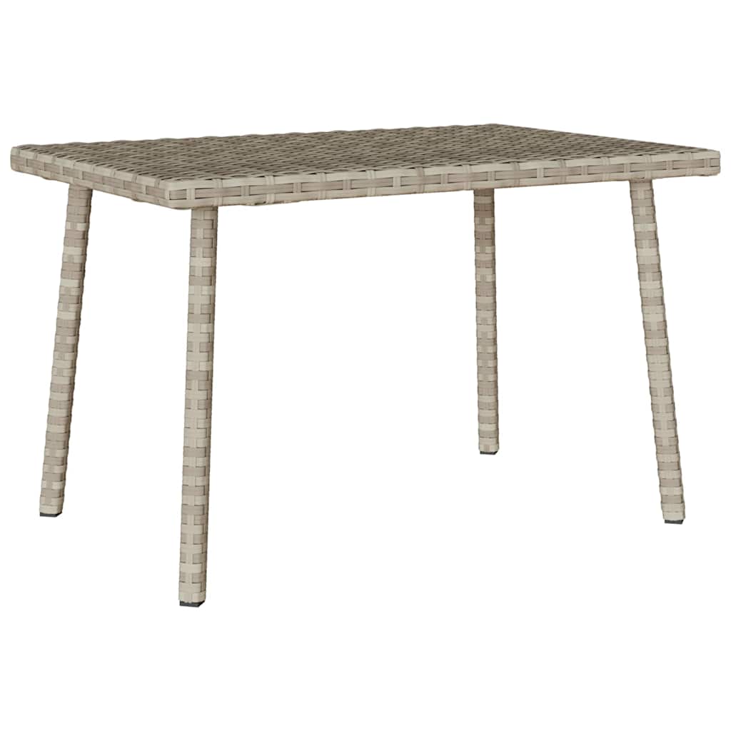 Garten-Couchtisch Rechteckig Hellgrau 60x40x37 cm Poly Rattan