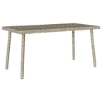Garten-Couchtisch Rechteckig Hellgrau 80x40x37 cm Poly Rattan