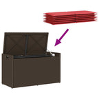 Outdoor-Sitzbank mit Stauraum und Kissen Braun 100 cm