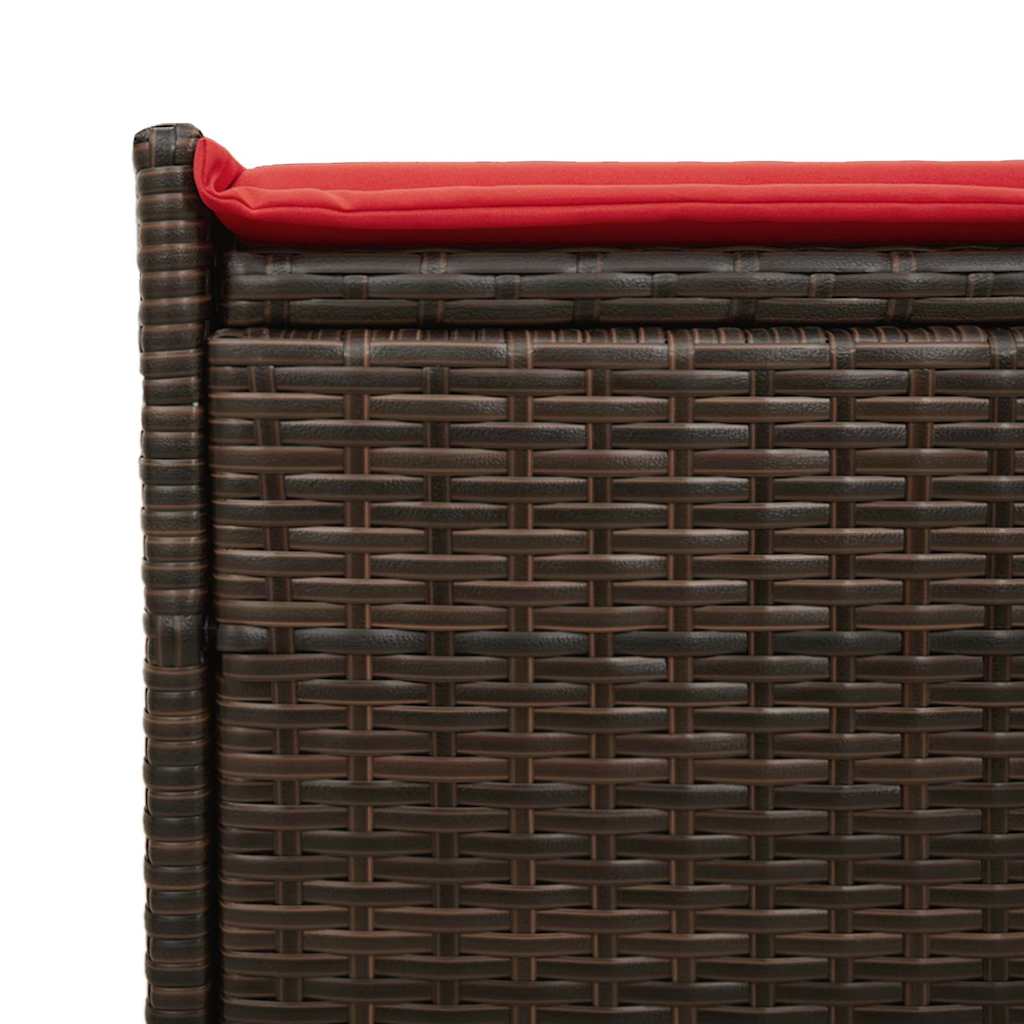 Outdoor-Sitzbank mit Stauraum und Kissen Braun 100 cm