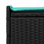 Outdoor-Sitzbank mit Stauraum und Kissen Schwarz 100 cm