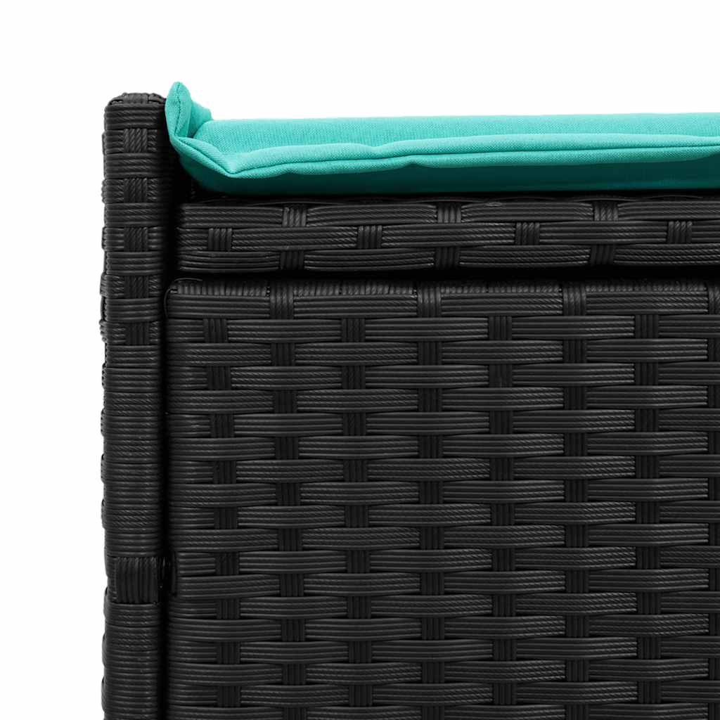 Outdoor-Sitzbank mit Stauraum und Kissen Schwarz 100 cm