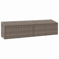 Garten-Auflagenbox Grau 220x50x58 cm Poly Rattan
