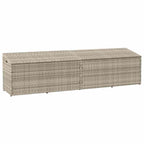 Garten-Auflagenbox Hellgrau 220x50x58 cm Poly Rattan