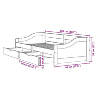 Tagesbett mit 2 Schubladen ohne Matratze IRUN Schwarz 90x200cm