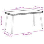 Couchtisch Schwarz 90 x 45 x 43 cm Poly-Rattan