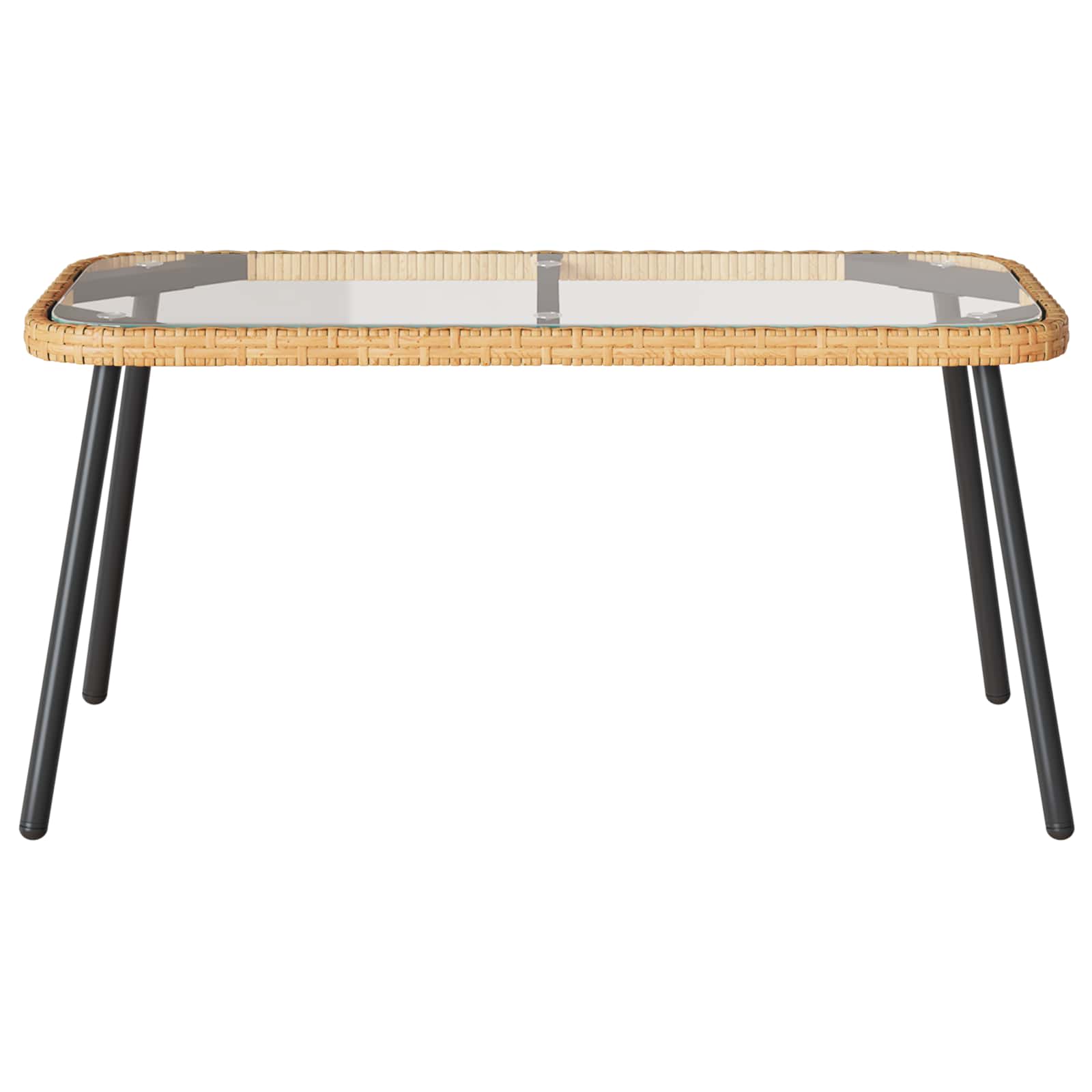 Couchtisch Braun und Schwarz 90 x 45 x 43 cm Poly-Rattan