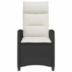 Gartensessel mit Beistelltisch Verstellbar Schwarz Poly Rattan