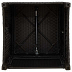 Gartensessel mit Beistelltisch Verstellbar Schwarz Poly Rattan