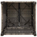 Gartensessel mit Beistelltisch Verstellbar Grau Poly Rattan