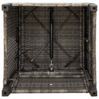 Gartensessel mit Beistelltisch Verstellbar Grau Poly Rattan