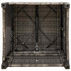 Gartensessel mit Beistelltisch Verstellbar Grau Poly Rattan