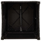 Gartensessel mit Beistelltisch Verstellbar Schwarz Poly Rattan