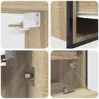 Badezimmermöbel-Set mit Regal mit Tür 5 pcs Beige Holzwerkstoff