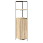 Badezimmermöbel-Set mit Regal mit Tür 5 pcs Beige Holzwerkstoff