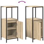 Badezimmermöbel-Set mit Regal mit Tür 5 pcs Beige Holzwerkstoff