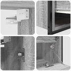 Badezimmermöbel-Set mit Regal mit Tür 5 pcs Grau Holzwerkstoff