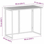 Gartentisch Klappbar Schwarz 90x51x75 cm Poly Rattan