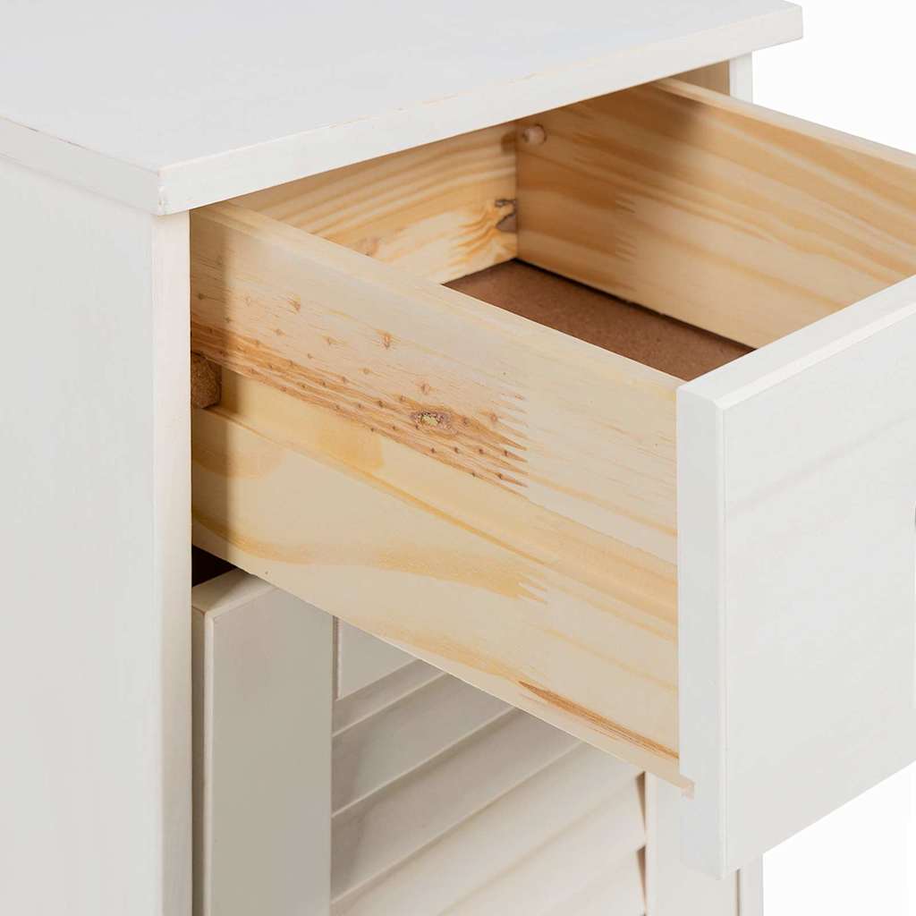 Badezimmermöbel-Set 3 pcs Antik Weiß Massives Kiefernholz
