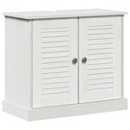 Badezimmermöbel-Set 3 pcs Antik Weiß Massives Kiefernholz