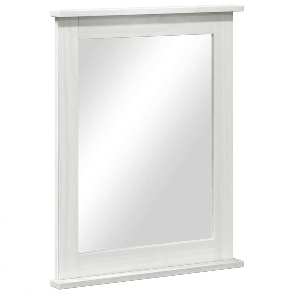 Badezimmermöbel-Set 3 pcs Antik Weiß Massives Kiefernholz