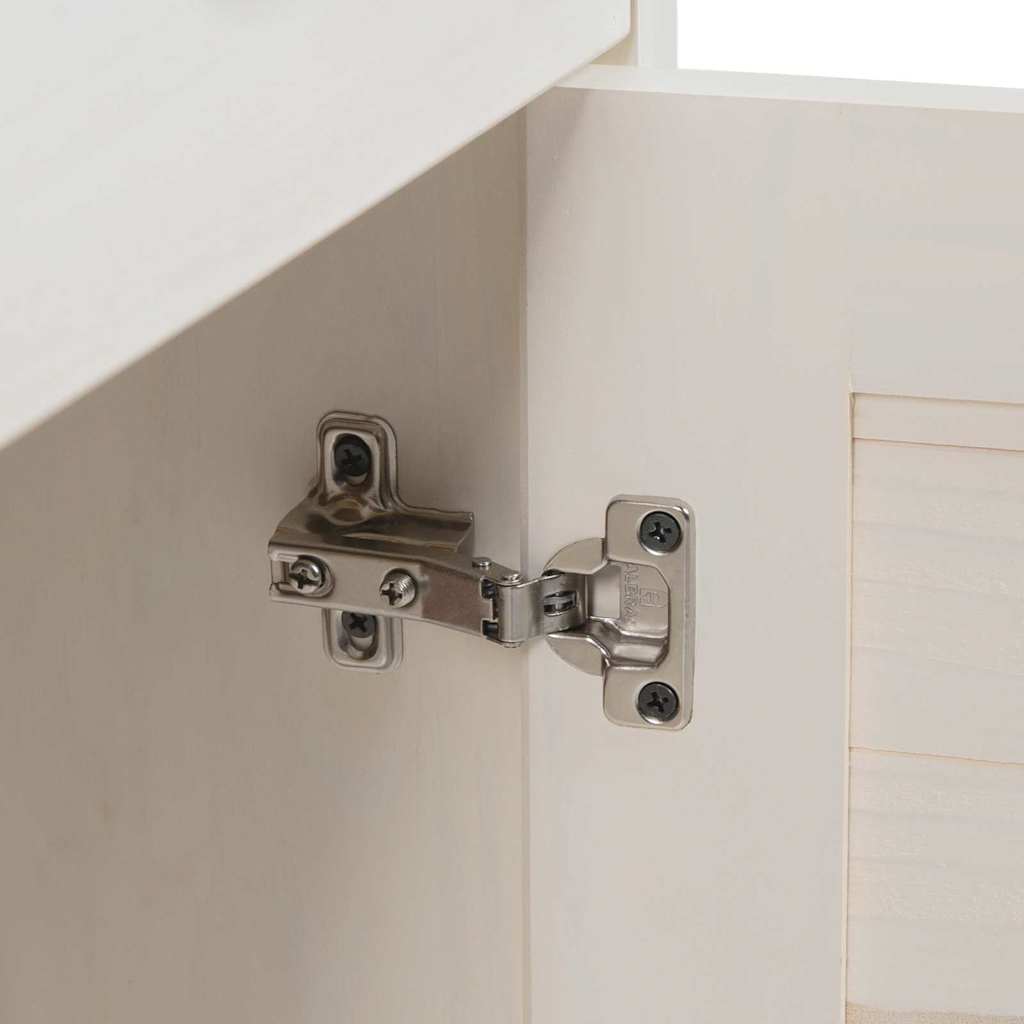 Badezimmermöbel-Set 4 pcs Antik Weiß Massives Kiefernholz