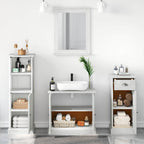 Badezimmermöbel-Set 4 pcs Antik Weiß Massives Kiefernholz
