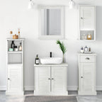 Badezimmermöbel-Set VIGO 5 pcs Antik Weiß Massives Kiefernholz