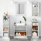 Badezimmermöbel-Set VIGO 5 pcs Antik Weiß Massives Kiefernholz