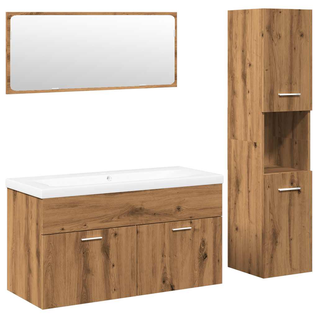 4-tlg. Badmöbel-Set Artisan-Eiche Holzwerkstoff