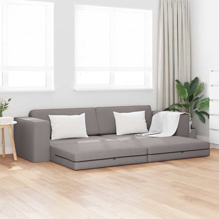 Bodensofa-Bett Taupe 245 x 78 x 77 cm Stoff
