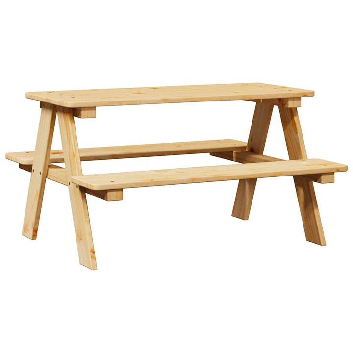 Kindertisch mit Bänken IRUN 90x79,5x50 cm Massivholz