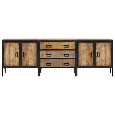 Sideboards 2 Stk. 70x35x70 cm Raues Mango Massivholz