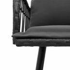 Garten Essgruppe mit Kissen 2 pcs Schwarz Poly-Rattan