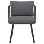 Gartenstühle 2 Stk. mit Kissen Schwarz Poly Rattan